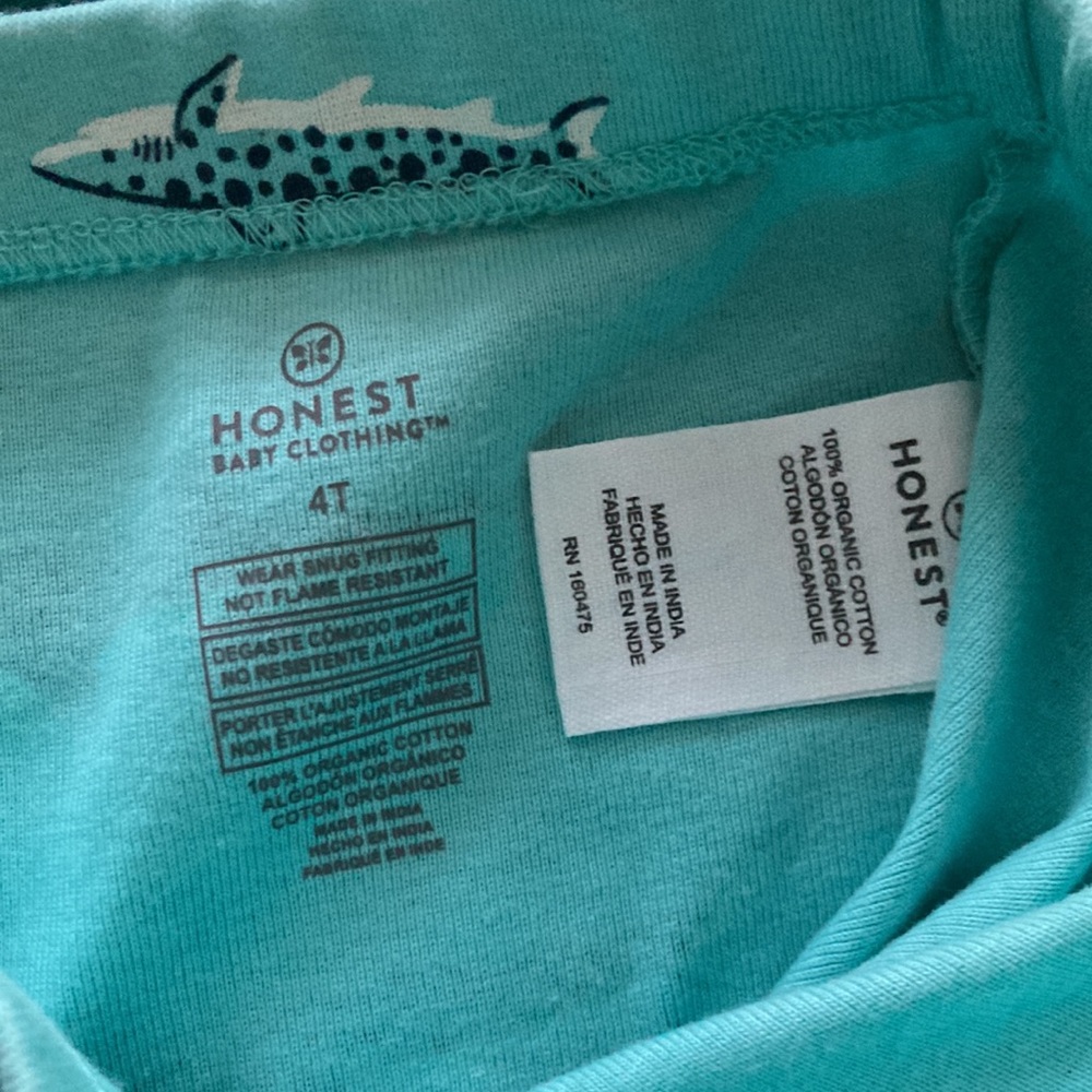 NWOT Honest baby 2 pc matching shark pj set - Picture 5 of 5